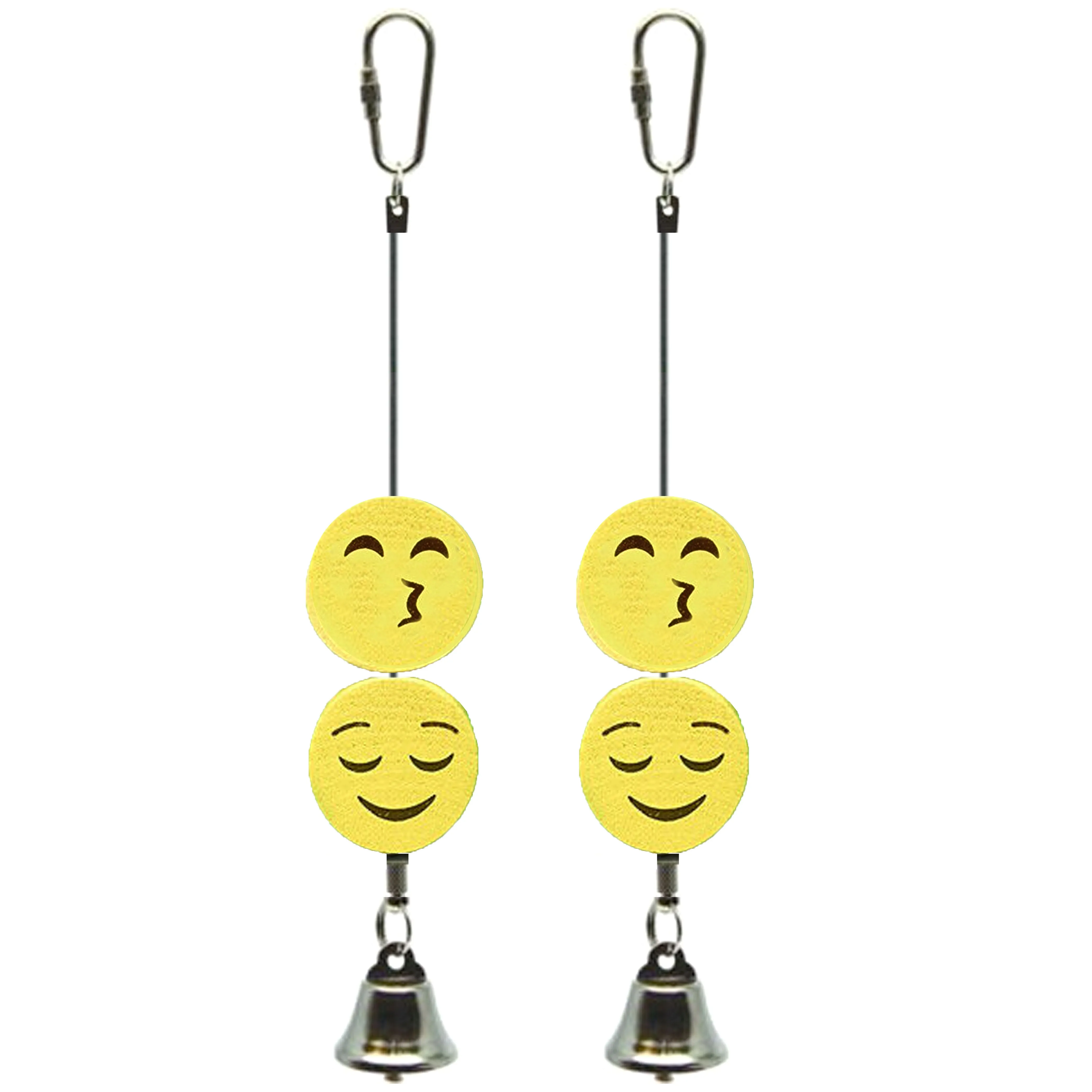 2 Treat Dispenser Chew-Moji Kabob Skewer Kebab Holder Hanging Refill Feeder Bell