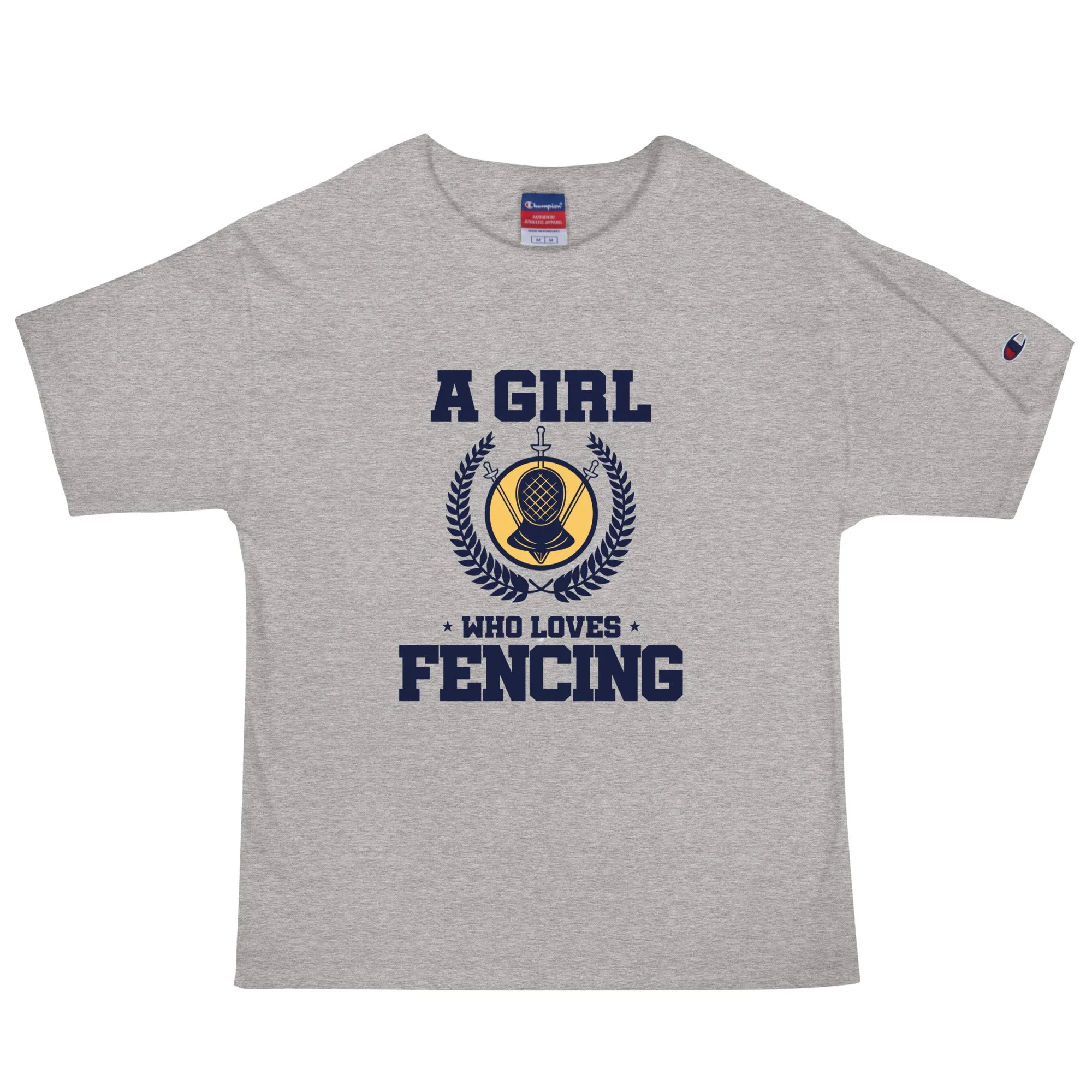 A GIRL WHO LOVES FENCING - Men's Champion T-Shirt