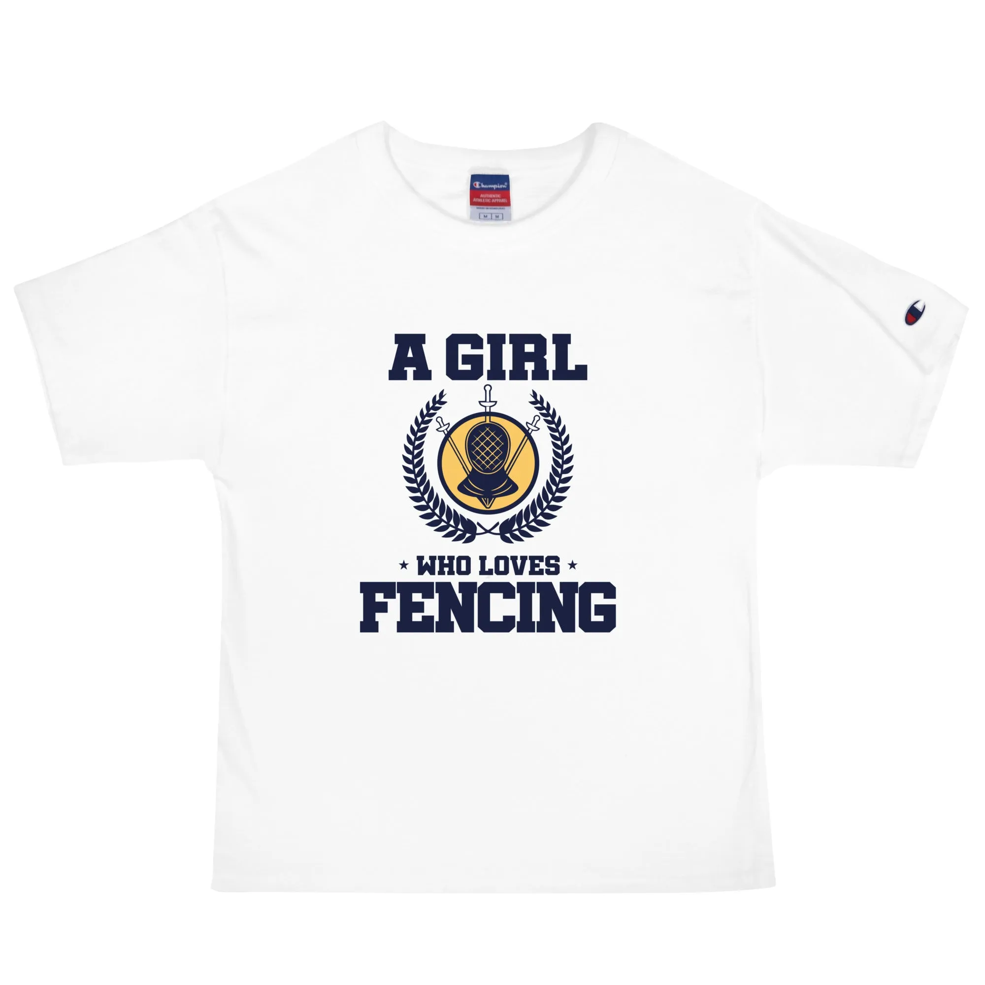 A GIRL WHO LOVES FENCING - Men's Champion T-Shirt