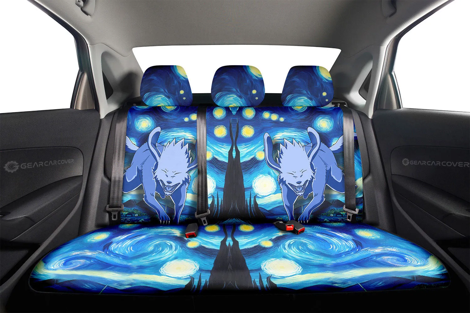 Akamaru Car Back Seat Covers Custom Starry Night Styles