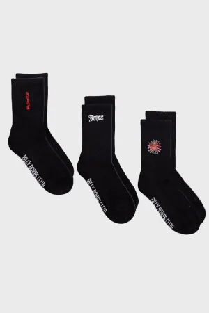 BILLY BONES CLUB BONES 1 PACK SOCKS - BLACK