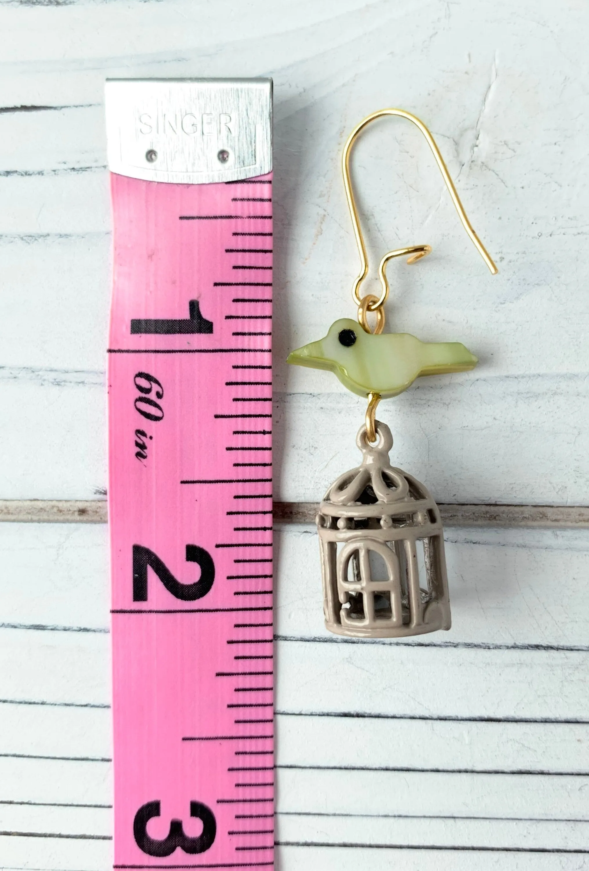 Birdcage Earrings in Mint