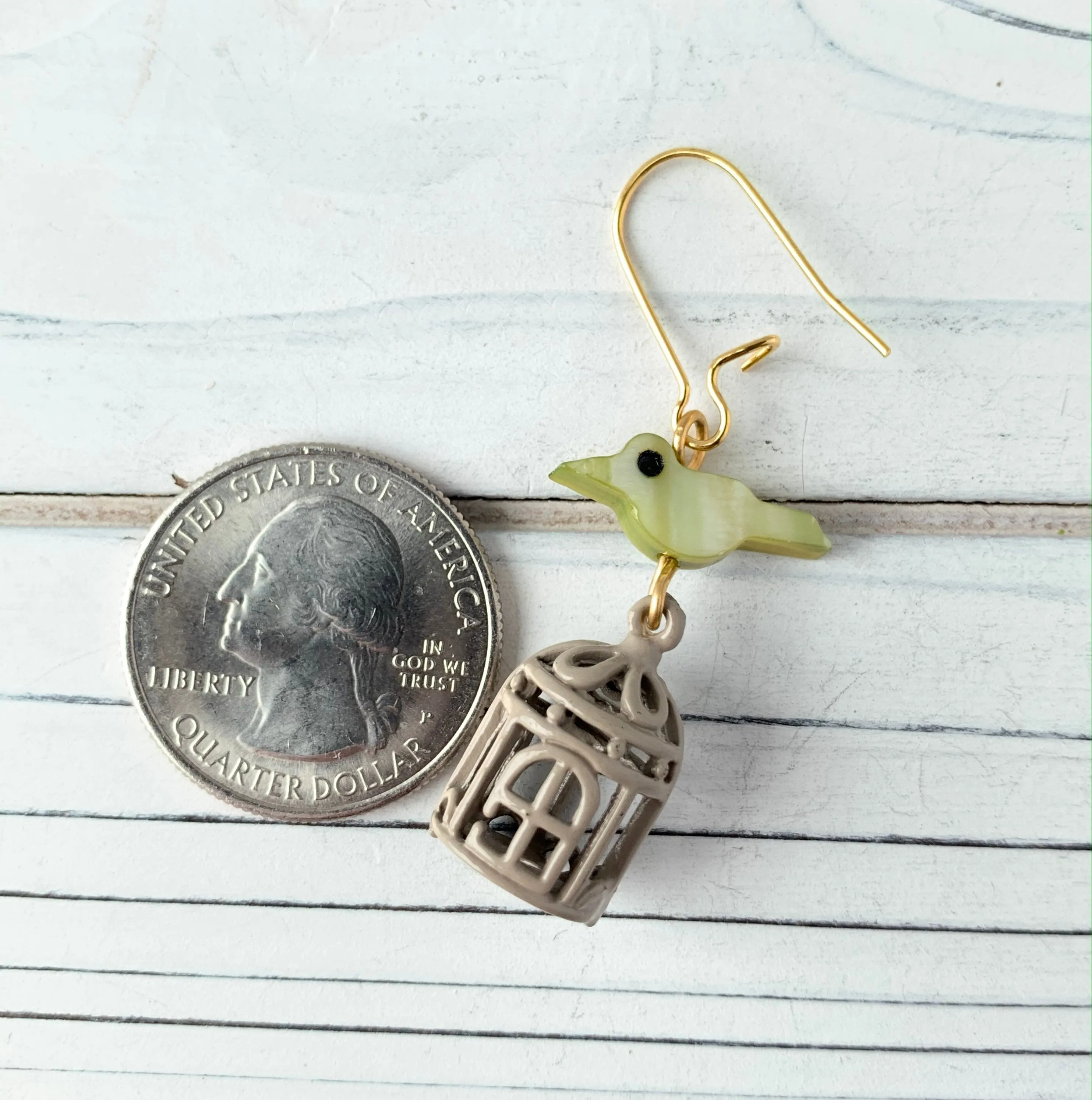 Birdcage Earrings in Mint