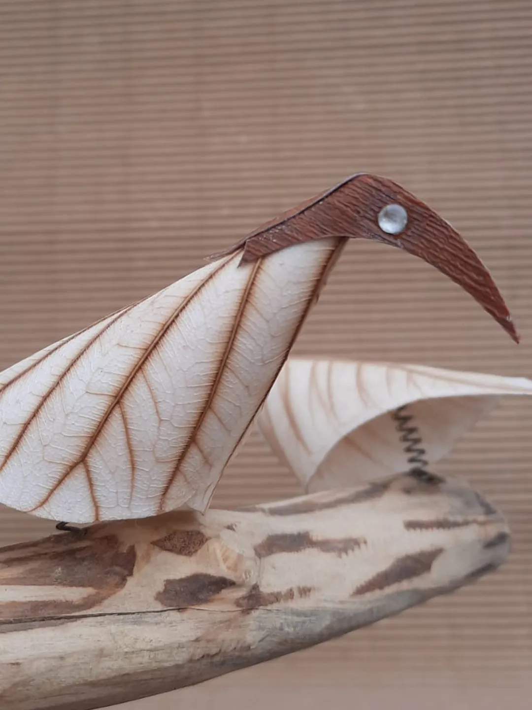Dried Pipal leaf Birds Set of 2
