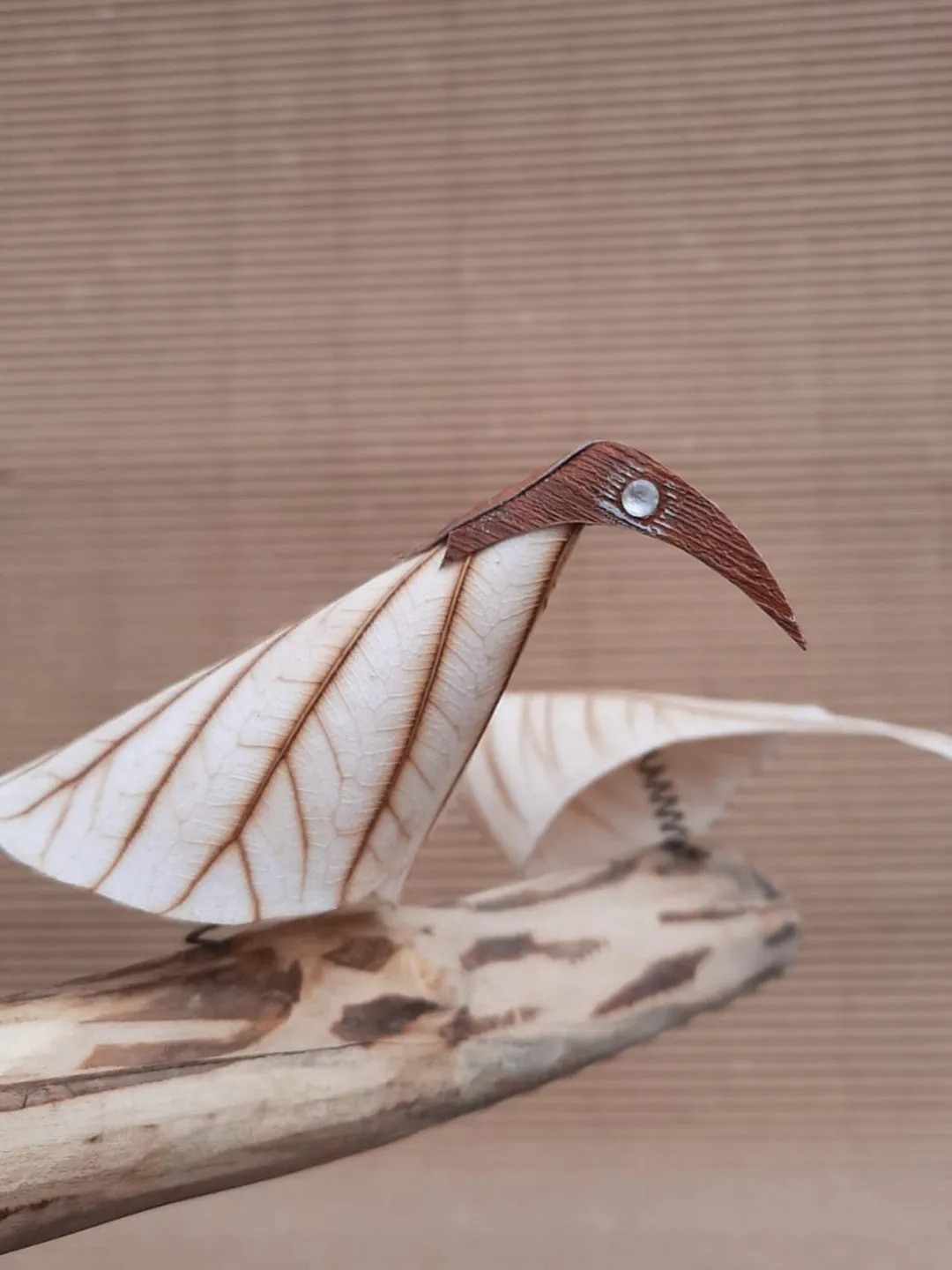 Dried Pipal leaf Birds Set of 2