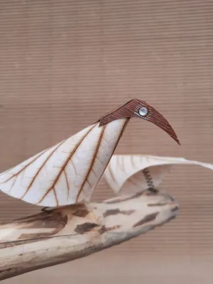 Dried Pipal leaf Birds Set of 2