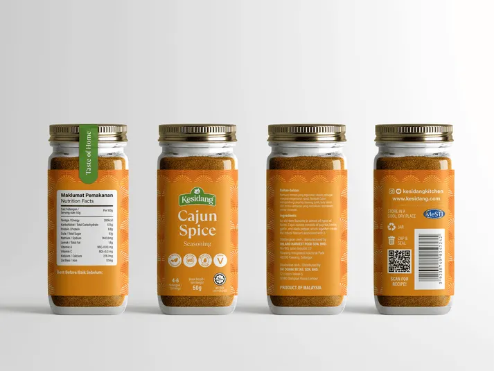 Kesidang Seasoning 50g Jar: Cajun Spice