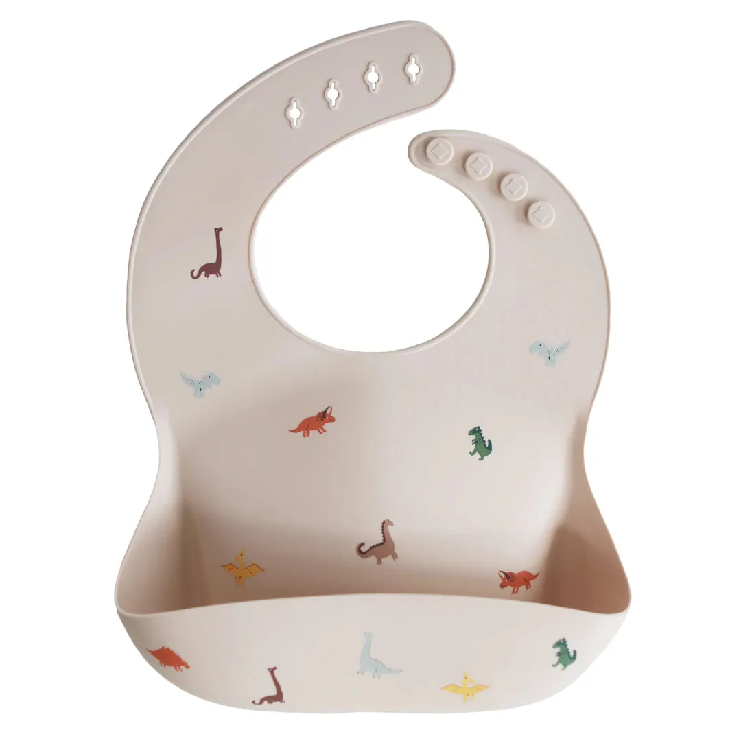 Mushie Dinosaurs Silicone Bib