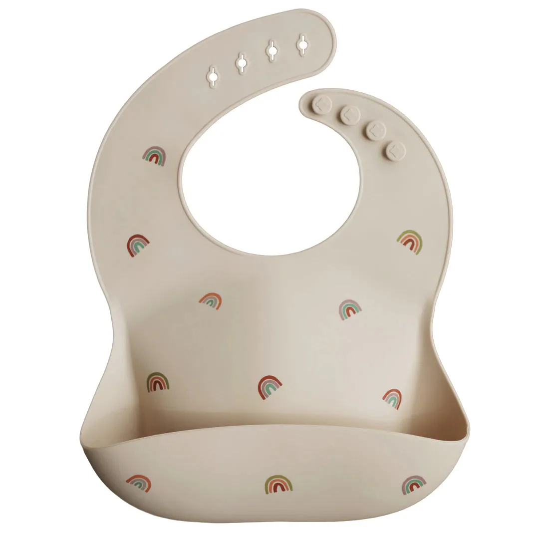 Mushie Rainbows Silicone Bib