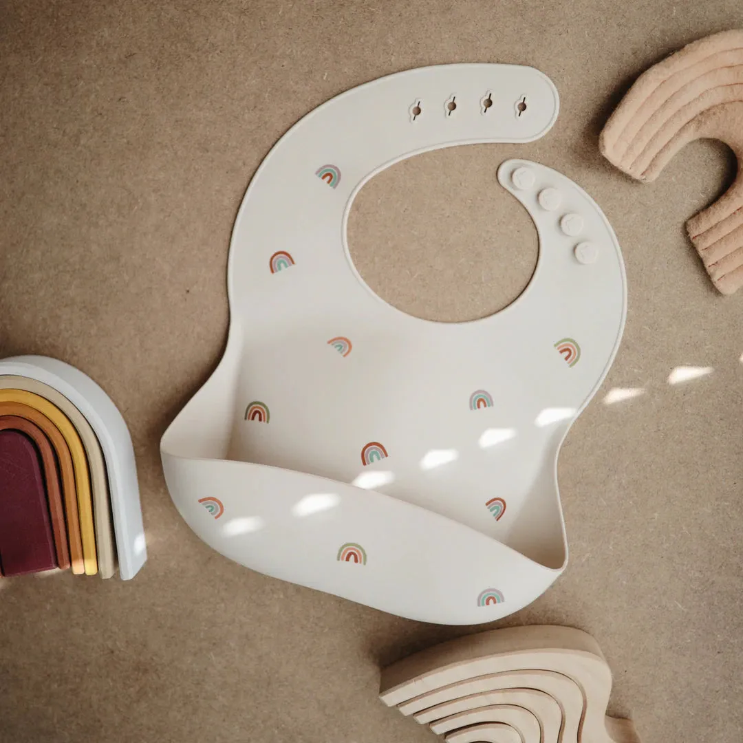Mushie Rainbows Silicone Bib