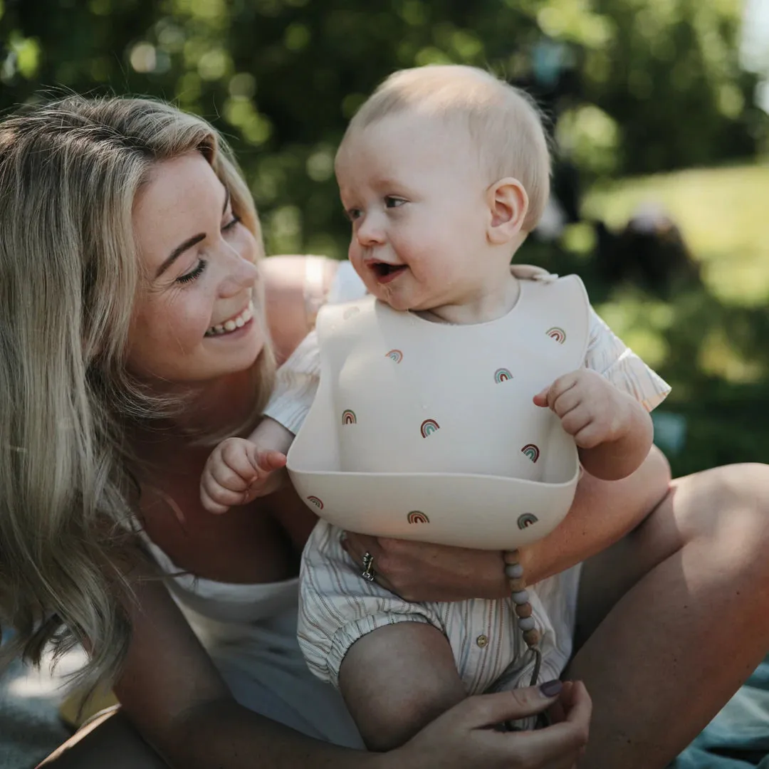 Mushie Rainbows Silicone Bib