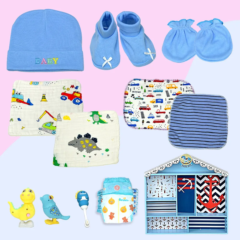Newborn Baby Boy Wooden Nautical House Gift Hamper (0-12 months)