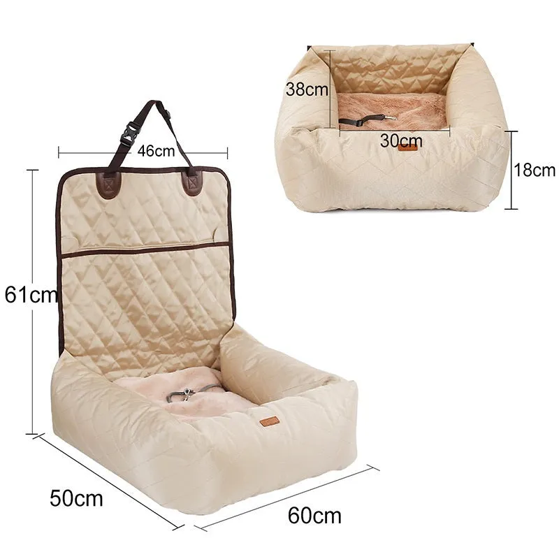 Pawtrol Deluxe 2-in-1 Convertible Pet Car Seat and Bed with Safety Features