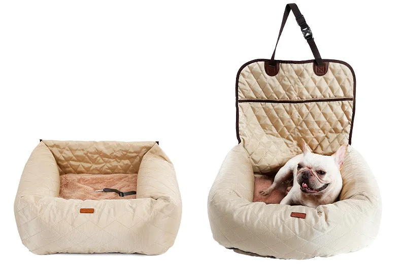 Pawtrol Deluxe 2-in-1 Convertible Pet Car Seat and Bed with Safety Features
