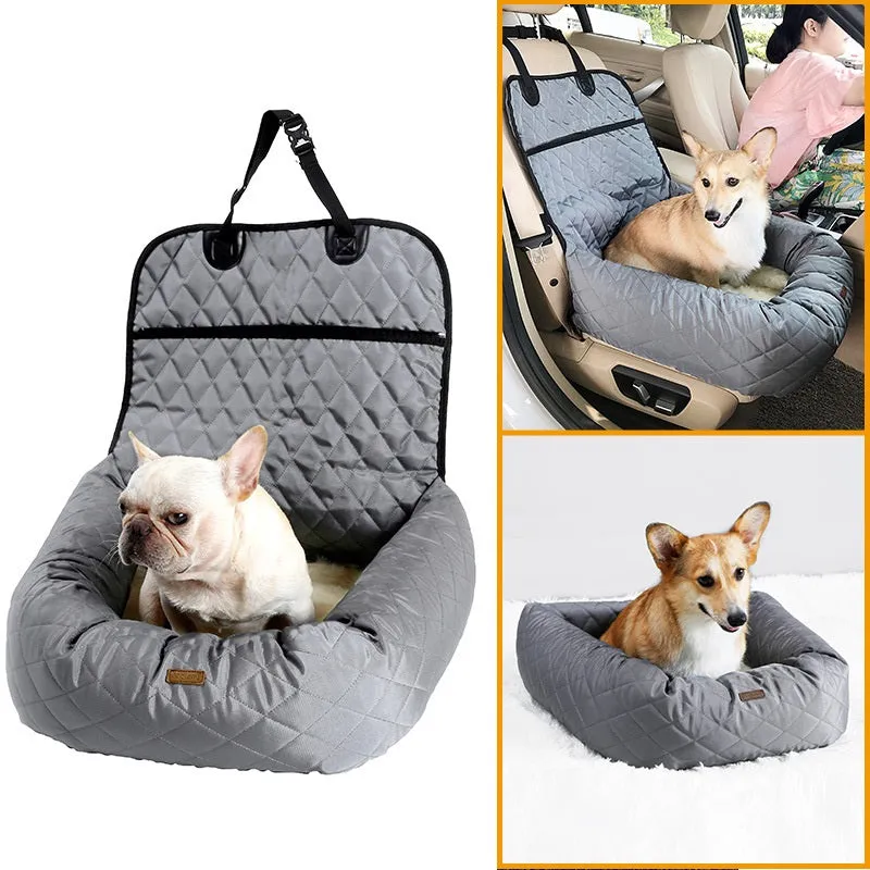Pawtrol Deluxe 2-in-1 Convertible Pet Car Seat and Bed with Safety Features