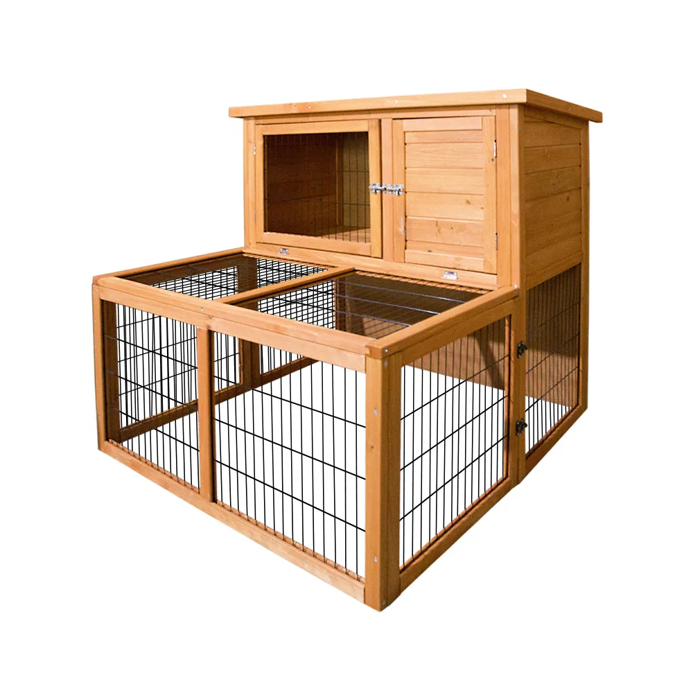 Rabbit Hutch Wooden Pet Chicken Coop 100cm Tall