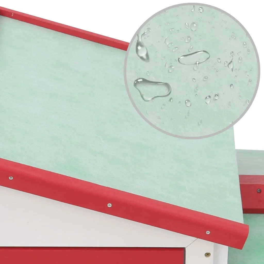Red & White Outdoor Hutch 145cm