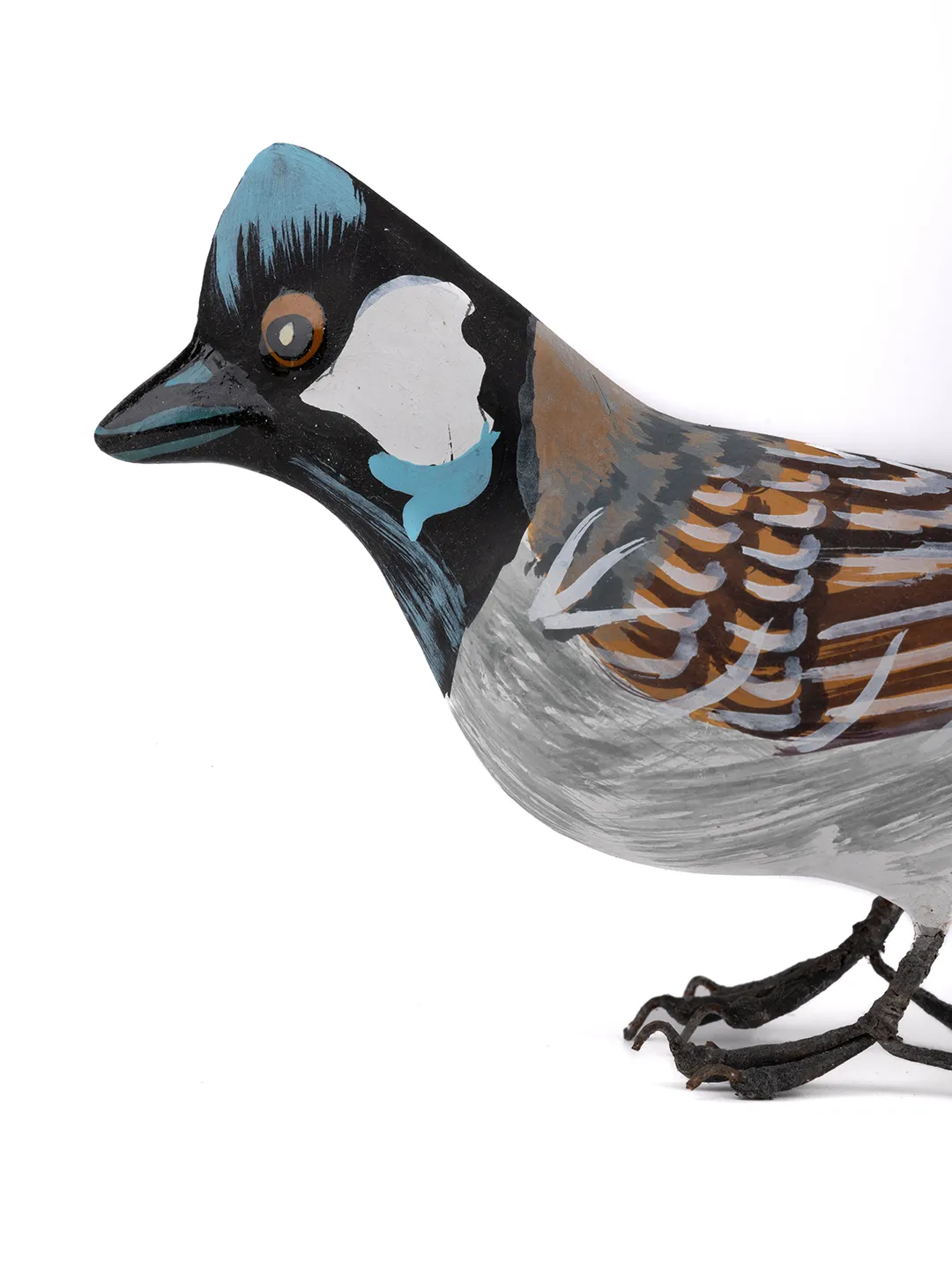 White Bulbul Paper Mache Birds Set of 2
